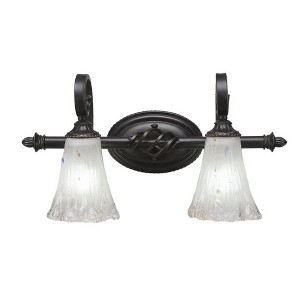Toltec Lighting Elegante 2 - Light Vanity in  Dark Granite with 5.5" Fluted Frosted Crystal Shade - 1 of 1
