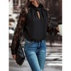 Coolmee Lace Tops for Women Sheer Long Sleeve Blouses Dressy Casual Shirt Fall Fashion Outfits Clothes - 4 of 4