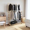 vidaXL Bamboo Coat Rack with Shelves and Wheels 90 x 35 x 155 cm - 2 of 4