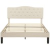 VECELO Upholstered Bed Wooden Platform Bed with Velvet Adjustable Headboard No Box Spring Neededs Frame - 3 of 4