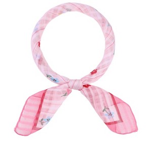 INSPIRE CHIC Women's Floral Printed Cotton Blended  Small Square Scarves 1Pc - 1 of 4