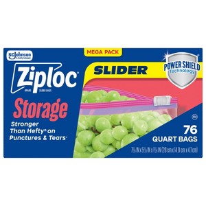 Ziploc Slider Storage Quart Bags - 1 of 4