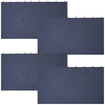 Sunnydaze Outdoor 4-Piece Polyester Fabric Sidewall Set for 10' x 13' Gazebo - 125" W x 77" H - Navy