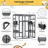COZIWOW Large Catio Outdoor Cat Enclosure, 70" Spacious Cat House with Perches and Condos with Waterproof Roof, 7 Platforms, and 2 Resting Box, Grey - 3 of 4