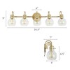 LNC 2-Lights Gold with Clear Glass Shade Modern/Contemporary Vanity  Lights,2 Light/ 3 Light/ 4 Light/ 5 Light - 3 of 4