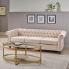 Traditional Chesterfield Style Sofa, Deep Button Tufting, Nailhead Trim, Elegant Carved Legs for Living Room - 2 of 4