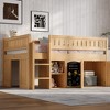 Whisen Full Size Loft Bed with Storage Cabinet and Chalkboard Panel, Space-Saving & Stylish - 2 of 4