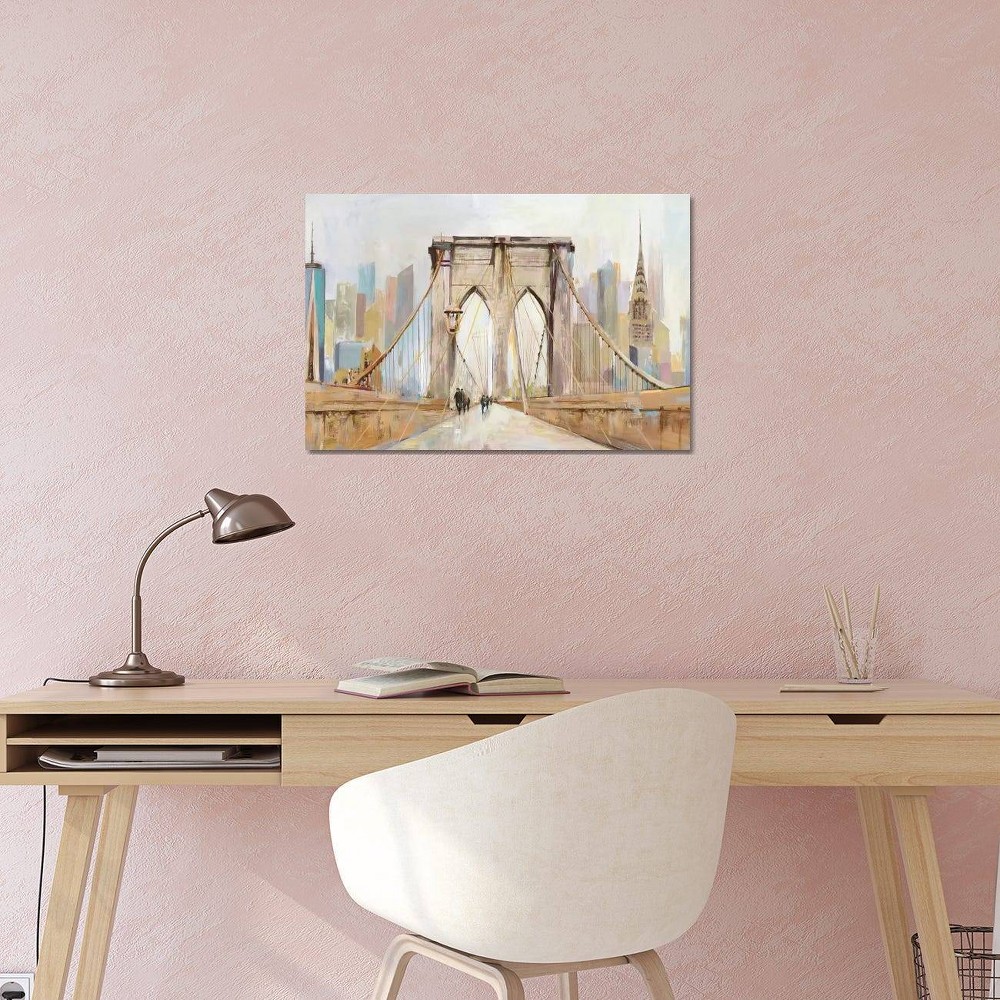 Photos - Other Decoration iCanvas 18"x26" Brooklyn Bridge Walkway by Allison Pearce Canvas Print Wall Art