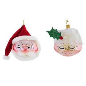 Italian Ornaments 5.5 Inch A Pair Of Merry Mates Mr. Mrs. Santa Claus Tree Ornament Sets - 1 of 3