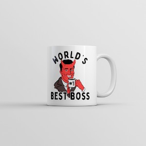Crazy Dog T-Shirts Worlds Best Boss Devil Mug Office Job Demon Novelty Cup-11oz - 1 of 4