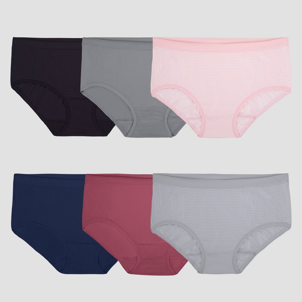 Fruit of the Loom Women's 6pk 360 Stretch Seamless Low-Rise Briefs - Colors May Vary 7: Tagless, 4-Way Stretch