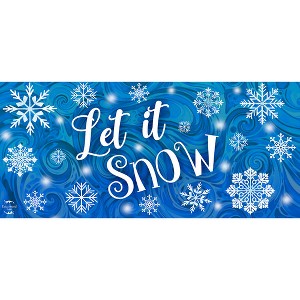 Briarwood Lane Winter Let It Snow Snowflakes Mini Mat 22x10 Indoor Outdoor For Winter Doormat - 1 of 2