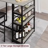 GustoWave Dining Table and Chairs, 2 Upholstered Chairs, with 3 Storage Shelves - 2 of 4