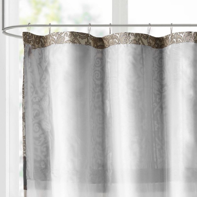 Perry Embroidered Shower Curtain Black - Madison Park, 3 of 6