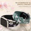 HTUTWOO Floral Apple Watch Band, Engraved Flower Silicone Strap 38/40/41/42/43/44/45/49mm for iWatch Series 11 10 9 8 7 6 5 4 3 2 SE Ultra - 2 of 4