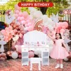 Kids Pretend Play Vanity Set with Tri-Fold Mirror, Stool & Storage - Toddler Makeup Desk for Girls 3+ - 2 of 4