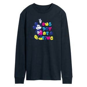 Men's - Disney - Mickey One Day At A Time Long Sleeve Graphic T-Shirt - 1 of 4