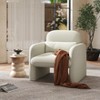 Roundhill Furniture Dylan Modern Upholstered Barrel Armchair, Cream White - 2 of 4
