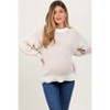 Pinkblush Taupe Ribbed Balloon Sleeve Maternity Sweater - 2 of 4
