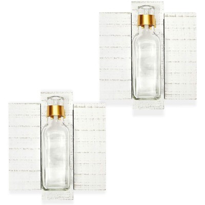 Farmlyn Creek 2 Pack Rustic Mason Jar Vases for Farmhouse Décor, Wall Mounted (7 x 7.8 in)