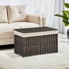 17.2 Gallon (65L) Storage Basket with Lid. This woven, foldable bin with handles and a metal frame comes with a removable liner. - 4 of 4