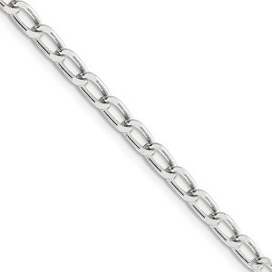 Black Bow Jewelry 4.3mm, Sterling Silver Solid Open Curb Chain Necklace - 1 of 4