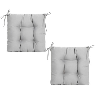 ARTPLANT Outdoor Dinning Seat Pads Cushions with Tie 19"x19"x4",Square Wicker Outdoor Tufted Chair Cushion,Set of 2