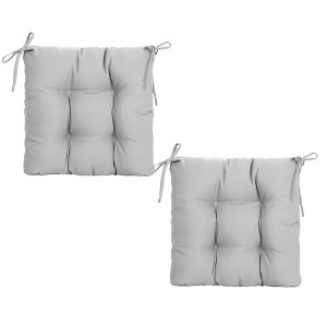 ARTPLANT Outdoor Dinning Seat Pads Cushions with Tie 19"x19"x4",Square Wicker Outdoor Tufted Chair Cushion,Set of 2 - 1 of 4