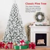SEVOBAL Artificial Trees 5FT Flocked Christmas Tree – Artificial Snowy Holiday Tree with 407 Tips, Pre Lit Christmas Tree, Green, 30"*9"*60" - 3 of 4