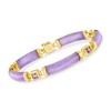 Ross-Simons 1.20 ct. t.w. Amethyst and Lavender Jade "Bless" Bracelet in 14kt Gold Over Sterling - 3 of 4