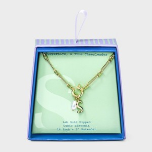 14K Gold Dipped Pearl Charm on Chain Initial Necklace - A New Day Gold - 1 of 4