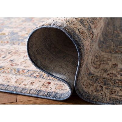 Elysian Light Blue Vintage-Inspired Synthetic Area Rug