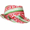 Skeleteen Adults Ugly Sweater Fedora Hat Costume Accessory - Red and Green - 3 of 4