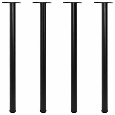 vidaXL 4 x Black Table Replacement Legs Adjustable Height 1100mm