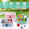 BRINJOY 6-Pack, 4-Compartment Eco-Friendly Bento Lunch Box Containers | Wheat Straw Meal Prep Set with Utensils & Food Picks | Non-Toxic & Stackable - 3 of 4