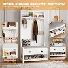 KTMBDW Hall Tree with Bench and Shoe Storage, Entryway Bench with Shoe Storage, 3-in-1 Coat Rack with 4 Coat Hooks for Entryway, Bedroom, Living Room - 3 of 4