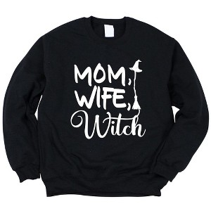 Simply Sage Market Women's Graphic Sweatshirt Mom Wife Witch Cursive - 1 of 2