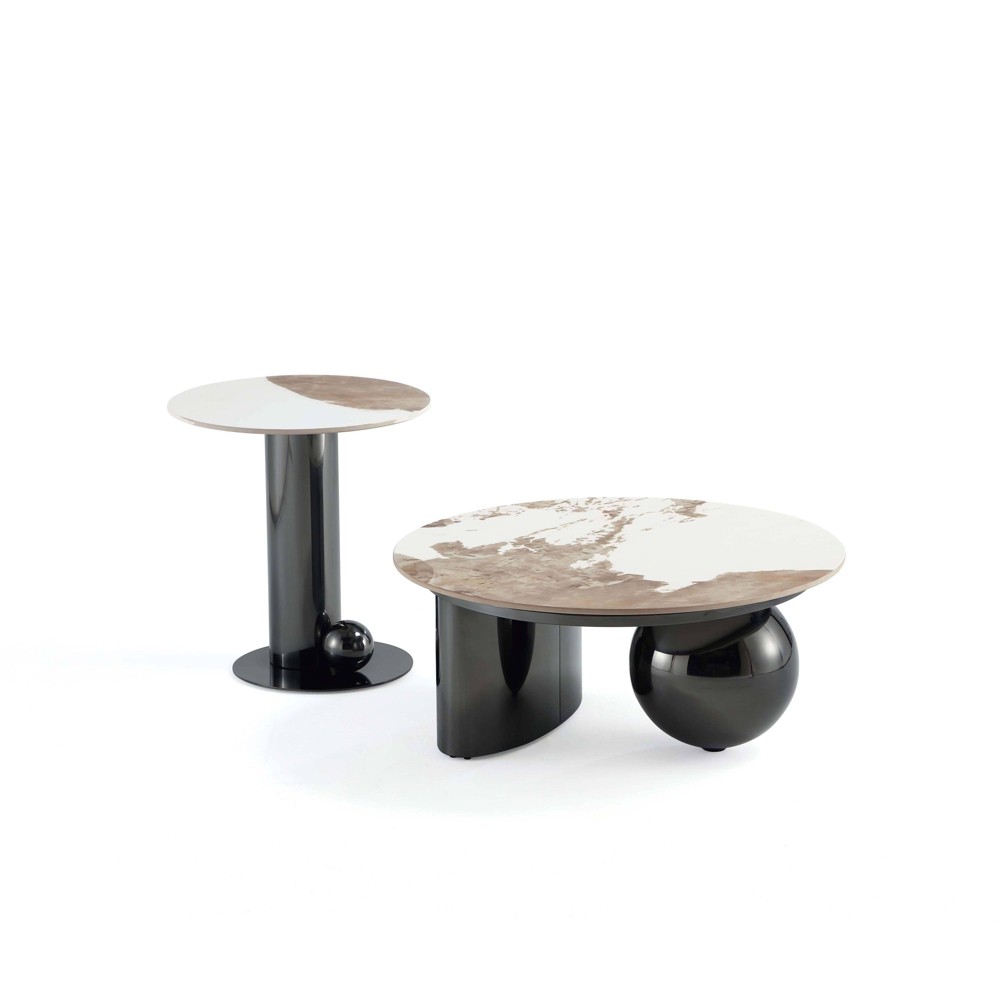 Photos - Coffee Table Manhattan Comfort Laurel 2pc  and End Table Set Black