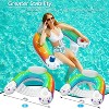 Jasonwell Inflatable Pool Float Chair, Large, Rainbow Floating Lounge Chair with Cup Holders for Adults, Pool Party Floaty - 4 of 4
