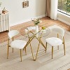 ORRD 2-Piece Modern Farmhouse Dining Chairs (White & Gold) - 2 of 4