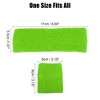 Unique Bargains Stretchy Cotton Blend Sweat Absorbing Sport Headband Wristband Fluorescent Green 3 pcs - 4 of 4
