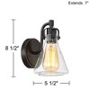Possini Euro Design Cindy Rustic Wall Light Sconces Set of 2 Bronze Hardwire 5 1/2" Fixture Clear Glass for Bedroom Bathroom - 4 of 4