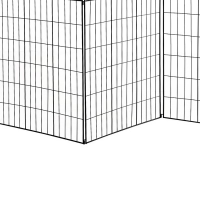 Elegant Black Metal Garden Fence Panels, 4 Pack, 44 x 36-Inch