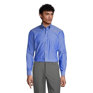 Lands' End School Uniform Men's Long Sleeve No Iron Pinpoint Dress Shirt - 1 of 4