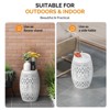 Maggift Patio End Tables, Modern Decorative Side Tables, Stylish Design for Patio, Living Room, Indoor and Outdoor Use, White, 9.45"*9.45"*18.11" - 3 of 4