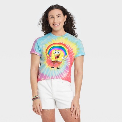 Pride Gender Inclusive Adult SpongeBob SquarePants Tie-Dye Short Sleeve Graphic T-Shirt - XS