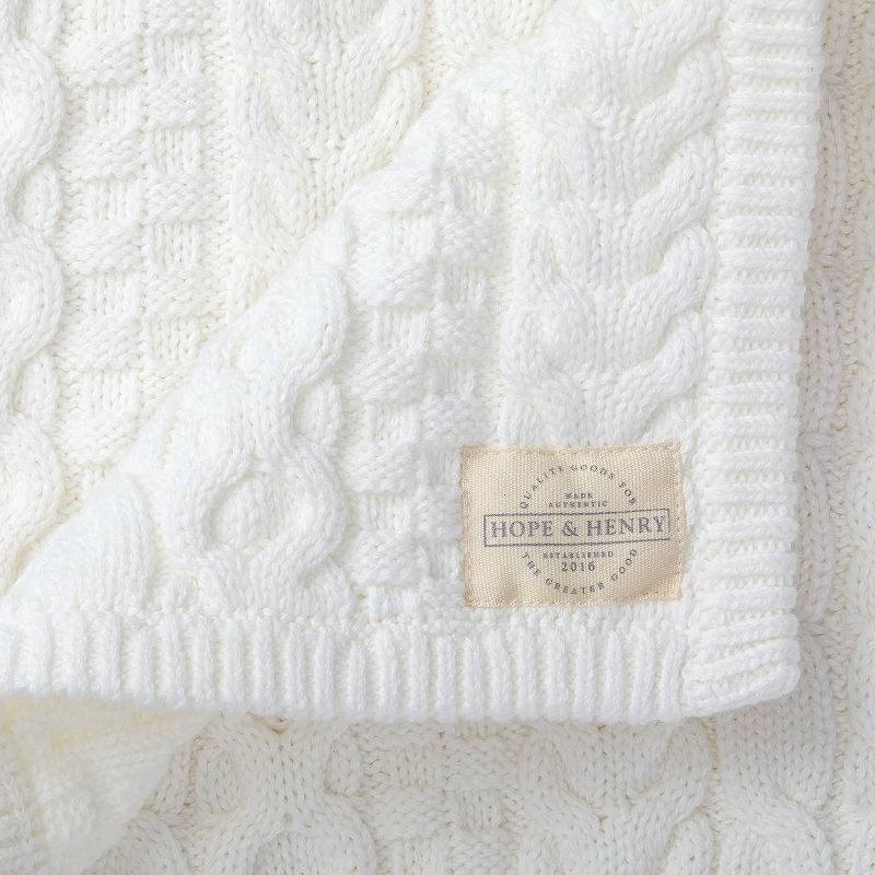 Hope & Henry Baby Cable Knit Blanket, Unisex, 2 of 4
