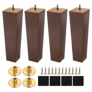 Unique Bargains Wooden Chair Desk Furniture Legs with Mounting Screws 4 Pcs - 1 of 4