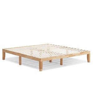 Infans King Size 14" Wooden Bed Frame Mattress Platform Wood Slats Support Natural - 1 of 4
