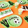 Juvale 144-Piece Soccer Themed Birthday Party Supplies, Bundle Includes Paper Plates, Napkins, Cups, and Plastic Cutlery (Serves 24) - 3 of 4